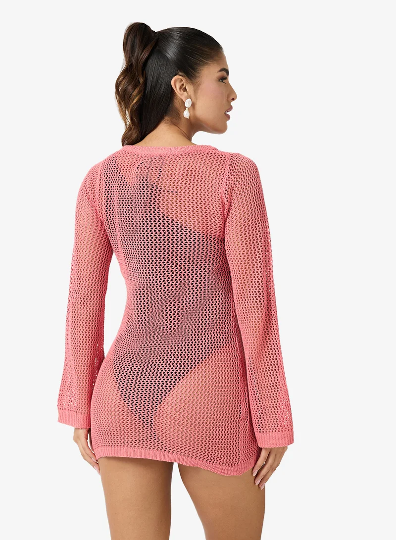 جينجر Drop Waist Fit & Flare Dress